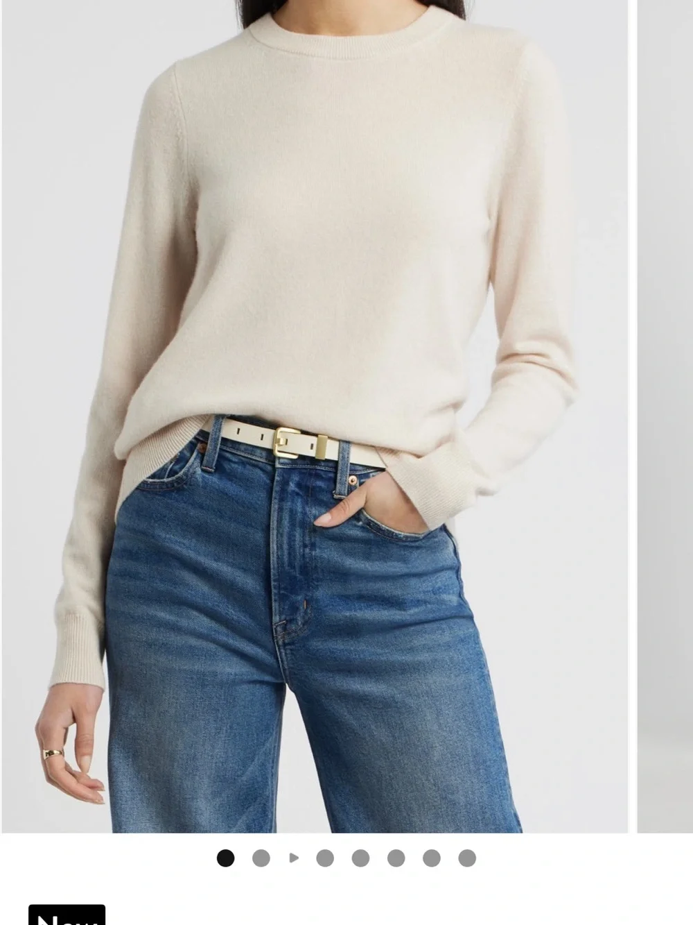 Nordstrom Women's Camel Crewneck 100 percent cashmere sweater worn once